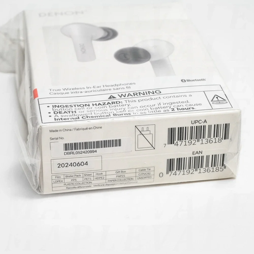 Denon True Wireless Bluetooth In-Ear Earbuds Headphones White AH-C630W